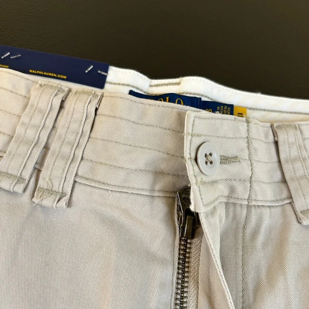 Polo Ralph Lauren Classic Polo Chino Cargo Shorts Mens 30 Khaki Cotton Pocket